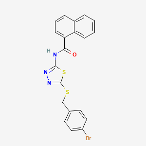 N-(5-((4-bromobenzyl)thio)-1,3,4-thiadiazol-2-yl)-1-naphthamide