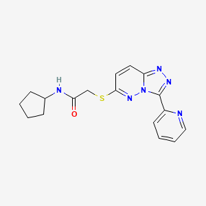 molecular formula C17H18N6OS B2547091 N-cyclopentyl-2-[(3-pyridin-2-yl-[1,2,4]triazolo[4,3-b]pyridazin-6-yl)sulfanyl]acetamide CAS No. 868967-75-3