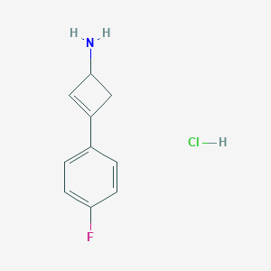 molecular formula C10H11ClFN B2547094 3-(4-氟苯基)环丁-2-烯-1-胺；盐酸盐 CAS No. 2503201-85-0