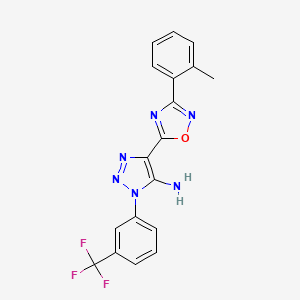 4-[3-(2-methylphenyl)-1,2,4-oxadiazol-5-yl]-1-[3-(trifluoromethyl)phenyl]-1H-1,2,3-triazol-5-amine