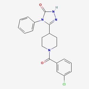 molecular formula C20H19ClN4O2 B2547101 3-[1-(3-氯苯甲酰)哌啶-4-基]-4-苯基-4,5-二氢-1H-1,2,4-三唑-5-酮 CAS No. 1775518-98-3