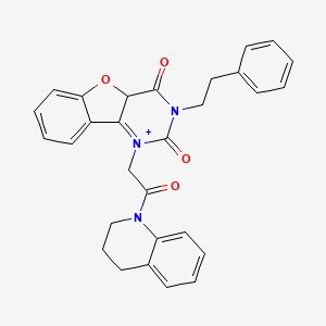 3-[2-Oxo-2-(1,2,3,4-tetrahydroquinolin-1-yl)ethyl]-5-(2-phenylethyl)-8-oxa-3,5-diazatricyclo[7.4.0.0^{2,7}]trideca-1(9),2(7),10,12-tetraene-4,6-dione