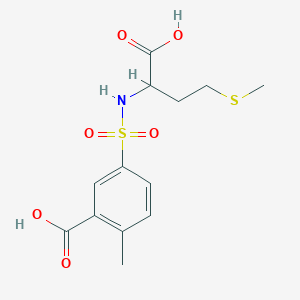 molecular formula C13H17NO6S2 B2547105 5-{[1-羧基-3-(甲硫基)丙基]磺酰胺基}-2-甲基苯甲酸 CAS No. 1009419-81-1