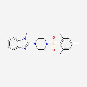 molecular formula C21H26N4O2S B2547110 2-(4-(mesitylsulfonyl)piperazin-1-yl)-1-methyl-1H-benzo[d]imidazole CAS No. 1235006-44-6