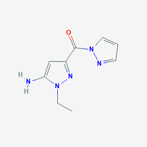 molecular formula C9H11N5O B2547117 1-ethyl-3-(1H-pyrazol-1-ylcarbonyl)-1H-pyrazol-5-amine CAS No. 1855937-54-0