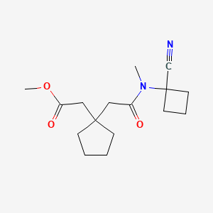 molecular formula C16H24N2O3 B2547120 2-[1-[2-[(1-氰基环丁基)-甲基氨基]-2-氧代乙基]环戊基]乙酸甲酯 CAS No. 1825695-17-7