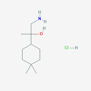 molecular formula C11H24ClNO B2547123 1-氨基-2-(4,4-二甲基环己基)丙烷-2-醇；盐酸盐 CAS No. 2375268-67-8