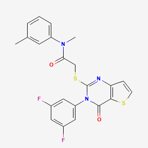 2-{[3-(3,5-difluorophenyl)-4-oxo-3,4-dihydrothieno[3,2-d]pyrimidin-2-yl]sulfanyl}-N-methyl-N-(3-methylphenyl)acetamide