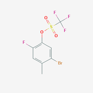 molecular formula C8H5BrF4O3S B2547132 5-Bromo-2-fluoro-4-methylphenyl trifluoromethanesulphonate CAS No. 1936290-01-5