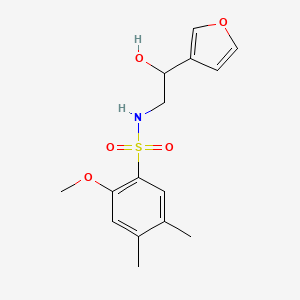 molecular formula C15H19NO5S B2547141 N-(2-(furan-3-il)-2-hidroxietil)-2-metoxi-4,5-dimetilbencensulfonamida CAS No. 1396815-18-1