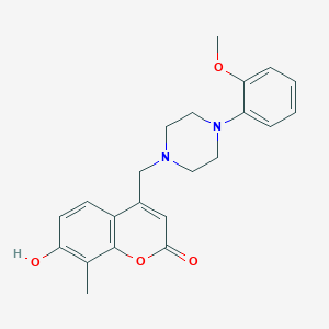 molecular formula C22H24N2O4 B2547164 7-Hydroxy-4-[[4-(2-methoxyphenyl)piperazin-1-yl]methyl]-8-methylchromen-2-one CAS No. 850150-54-8