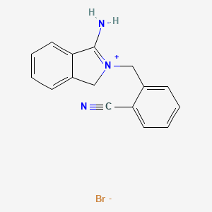 molecular formula C16H14BrN3 B2547176 2-[(3-amino-1H-isoindol-2-ium-2-yl)methyl]benzonitrile;bromide CAS No. 1106880-65-2