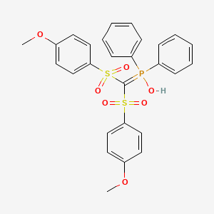 molecular formula C27H25O7PS2 B2547183 (Bis((4-methoxyphenyl)sulfonyl)methylene)(hydroxy)diphenylphosphorane CAS No. 82476-21-9