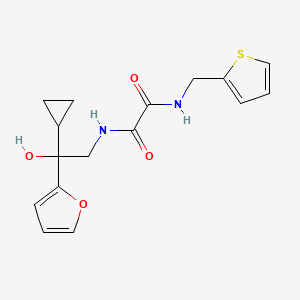 molecular formula C16H18N2O4S B2547185 N1-(2-环丙基-2-(呋喃-2-基)-2-羟乙基)-N2-(噻吩-2-基甲基)草酰胺 CAS No. 1396884-29-9