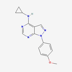 molecular formula C15H15N5O B2547187 N-环丙基-1-(4-甲氧基苯基)-1H-吡唑并[3,4-d]嘧啶-4-胺 CAS No. 1171492-14-0