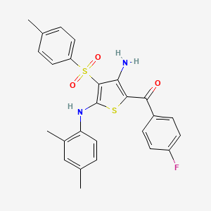 (3-Amino-5-((2,4-dimethylphenyl)amino)-4-tosylthiophen-2-yl)(4-fluorophenyl)methanone