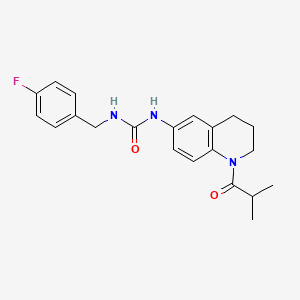molecular formula C21H24FN3O2 B2547190 1-(4-Fluorobenzyl)-3-(1-isobutyryl-1,2,3,4-tetrahydroquinolin-6-yl)urea CAS No. 1202974-17-1