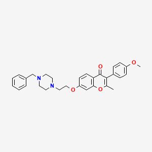 7-[2-(4-benzylpiperazin-1-yl)ethoxy]-3-(4-methoxyphenyl)-2-methyl-4H-chromen-4-one