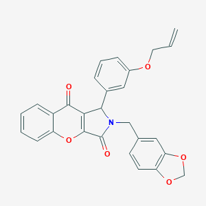 molecular formula C28H21NO6 B254720 1-[3-(Allyloxy)phenyl]-2-(1,3-benzodioxol-5-ylmethyl)-1,2-dihydrochromeno[2,3-c]pyrrole-3,9-dione 
