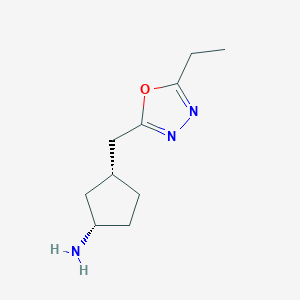 molecular formula C10H17N3O B2547200 (1S,3R)-3-[(5-Ethyl-1,3,4-oxadiazol-2-yl)methyl]cyclopentan-1-amine CAS No. 2165896-34-2