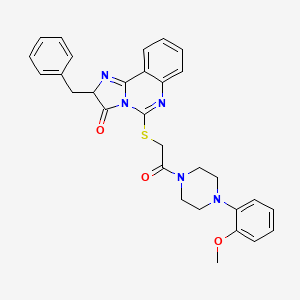 molecular formula C30H29N5O3S B2547202 2-benzyl-5-((2-(4-(2-methoxyphenyl)piperazin-1-yl)-2-oxoethyl)thio)imidazo[1,2-c]quinazolin-3(2H)-one CAS No. 1173781-60-6