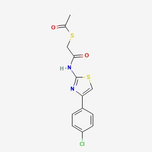 molecular formula C13H11ClN2O2S2 B2547213 2-(乙酰硫代)-N-[4-(4-氯苯基)-1,3-噻唑-2-基]乙酰胺 CAS No. 891476-25-8