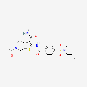 molecular formula C24H32N4O5S2 B2547220 6-acetyl-2-[[4-[butyl(ethyl)sulfamoyl]benzoyl]amino]-N-methyl-5,7-dihydro-4H-thieno[2,3-c]pyridine-3-carboxamide CAS No. 534554-64-8