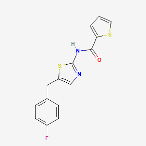 molecular formula C15H11FN2OS2 B2547224 N-(5-(4-fluorobenzyl)thiazol-2-yl)thiophene-2-carboxamide CAS No. 301176-75-0