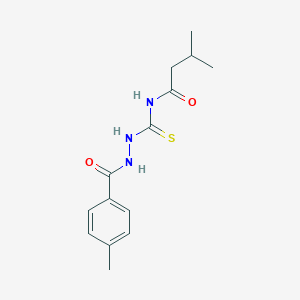 molecular formula C14H19N3O2S B254723 3-methyl-N-({2-[(4-methylphenyl)carbonyl]hydrazinyl}carbonothioyl)butanamide 