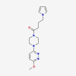 molecular formula C17H23N5O2 B2547232 1-(4-(6-methoxypyridazin-3-yl)piperazin-1-yl)-4-(1H-pyrrol-1-yl)butan-1-one CAS No. 1251558-09-4