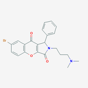molecular formula C22H21BrN2O3 B254724 7-Bromo-2-[3-(dimethylamino)propyl]-1-phenyl-1,2-dihydrochromeno[2,3-c]pyrrole-3,9-dione 