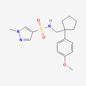 molecular formula C17H23N3O3S B2547246 N-((1-(4-甲氧苯基)环戊基)甲基)-1-甲基-1H-吡唑-4-磺酰胺 CAS No. 1796960-23-0