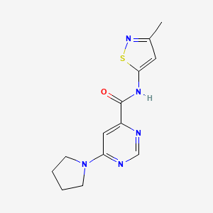 molecular formula C13H15N5OS B2547250 N-(3-甲基异噻唑-5-基)-6-(吡咯烷-1-基)嘧啶-4-甲酰胺 CAS No. 2034581-46-7