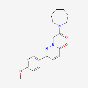 molecular formula C19H23N3O3 B2547255 2-(2-(氮杂环戊烷-1-基)-2-氧代乙基)-6-(4-甲氧基苯基)嘧啶并-3(2H)-酮 CAS No. 922973-56-6