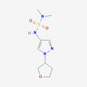 molecular formula C9H16N4O3S B2547256 4-(Dimethylsulfamoylamino)-1-(oxolan-3-yl)pyrazole CAS No. 1797351-04-2