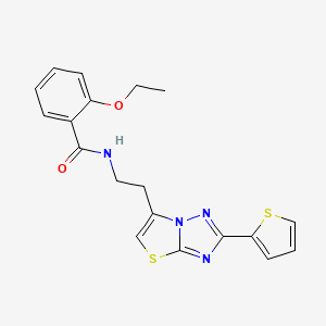 molecular formula C19H18N4O2S2 B2547259 2-ethoxy-N-(2-(2-(thiophen-2-yl)thiazolo[3,2-b][1,2,4]triazol-6-yl)ethyl)benzamide CAS No. 941945-17-1