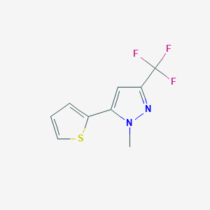 molecular formula C9H7F3N2S B2547263 1-甲基-5-噻吩-2-基-3-(三氟甲基)吡唑 CAS No. 683274-56-8