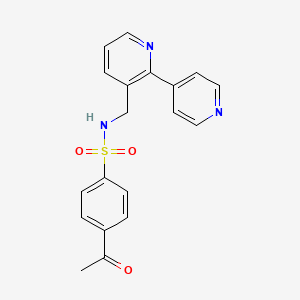 molecular formula C19H17N3O3S B2547273 N-([2,4'-bipyridin]-3-ylmethyl)-4-acetylbenzenesulfonamide CAS No. 2034578-02-2