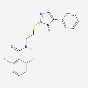 molecular formula C18H15F2N3OS B2547275 2,6-difluoro-N-(2-((5-fenil-1H-imidazol-2-il)tio)etil)benzamida CAS No. 886898-49-3