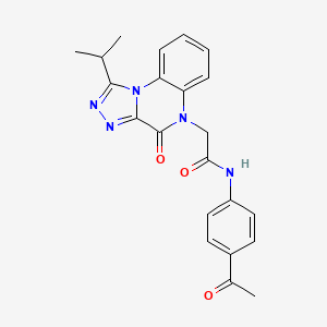 molecular formula C22H21N5O3 B2547276 N-(4-acetylphenyl)-2-(1-isopropyl-4-oxo-[1,2,4]triazolo[4,3-a]quinoxalin-5(4H)-yl)acetamide CAS No. 1260942-21-9