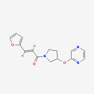 (E)-3-(furan-2-yl)-1-(3-(pyrazin-2-yloxy)pyrrolidin-1-yl)prop-2-en-1-one