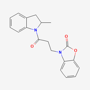 molecular formula C19H18N2O3 B2547284 3-(3-(2-methylindolin-1-yl)-3-oxopropyl)benzo[d]oxazol-2(3H)-one CAS No. 853751-95-8