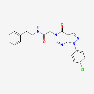 molecular formula C21H18ClN5O2 B2547288 N-(2-Phenylethyl)-2-(1-(4-chlorophenyl)-4-oxo-1H-pyrazolo[3,4-d]pyrimidin-5(4H)-yl)acetamid CAS No. 852441-33-9