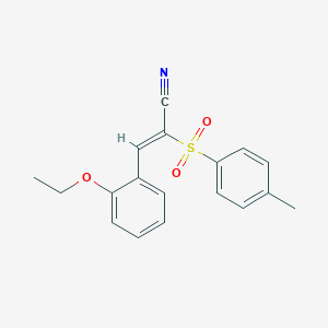 molecular formula C18H17NO3S B254729 3-(2-Ethoxyphenyl)-2-[(4-methylphenyl)sulfonyl]acrylonitrile 