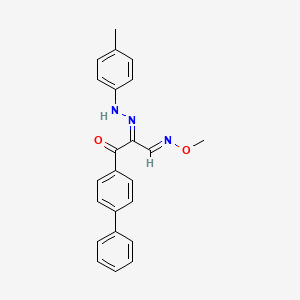 molecular formula C23H21N3O2 B2547290 (2Z,3E)-1-{[1,1'-biphenyl]-4-yl}-3-(methoxyimino)-2-[2-(4-methylphenyl)hydrazin-1-ylidene]propan-1-one CAS No. 338965-35-8