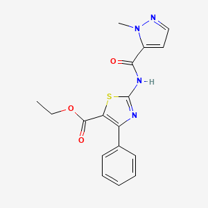 ethyl 2-(1-methyl-1H-pyrazole-5-carboxamido)-4-phenylthiazole-5-carboxylate