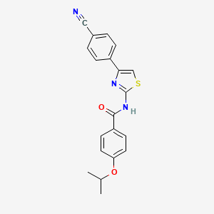 molecular formula C20H17N3O2S B2547296 N-(4-(4-cyanophenyl)thiazol-2-yl)-4-isopropoxybenzamide CAS No. 391876-29-2