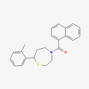 molecular formula C23H23NOS B2547298 萘-1-基(7-(邻甲苯基)-1,4-噻氮杂环-4-基)甲苯酮 CAS No. 2034576-10-6