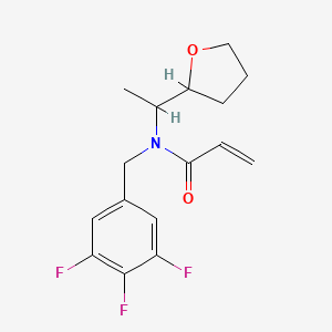 molecular formula C16H18F3NO2 B2547310 N-[1-(Oxolan-2-yl)ethyl]-N-[(3,4,5-trifluorophenyl)methyl]prop-2-enamide CAS No. 2411263-87-9