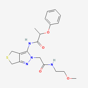 molecular formula C19H24N4O4S B2547319 N-(2-(2-((2-methoxyethyl)amino)-2-oxoethyl)-4,6-dihydro-2H-thieno[3,4-c]pyrazol-3-yl)-2-phenoxypropanamide CAS No. 1105205-03-5